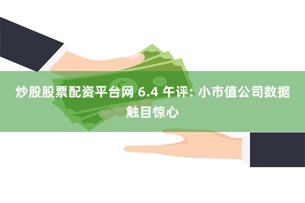 炒股股票配资平台网 6.4 午评: 小市值公司数据触目惊心