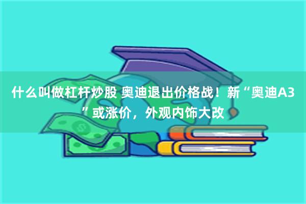 什么叫做杠杆炒股 奥迪退出价格战！新“奥迪A3”或涨价，外观内饰大改